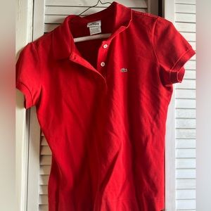 Red Lacoste polo